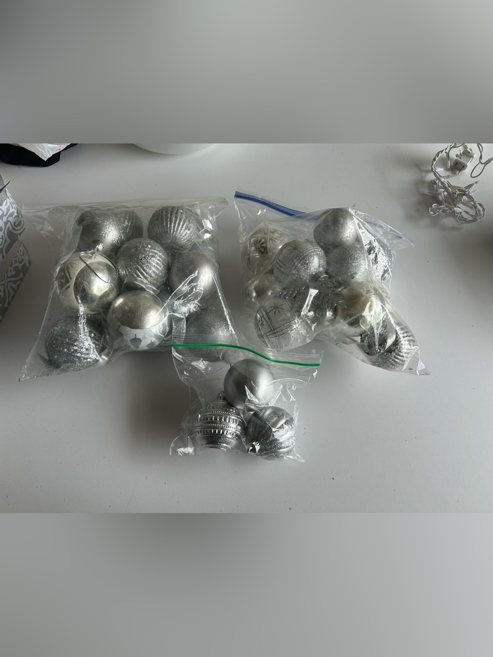 Classic Silver Holiday Ornament Assortment - Shiny & Matte Baubles